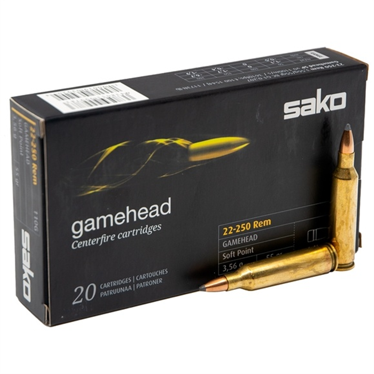 Sako Gamehead 22-250 Rem 50 gr SP 20 Rounds Sako Gamehead 22-250 Rem 50 gr SP 20 Rounds