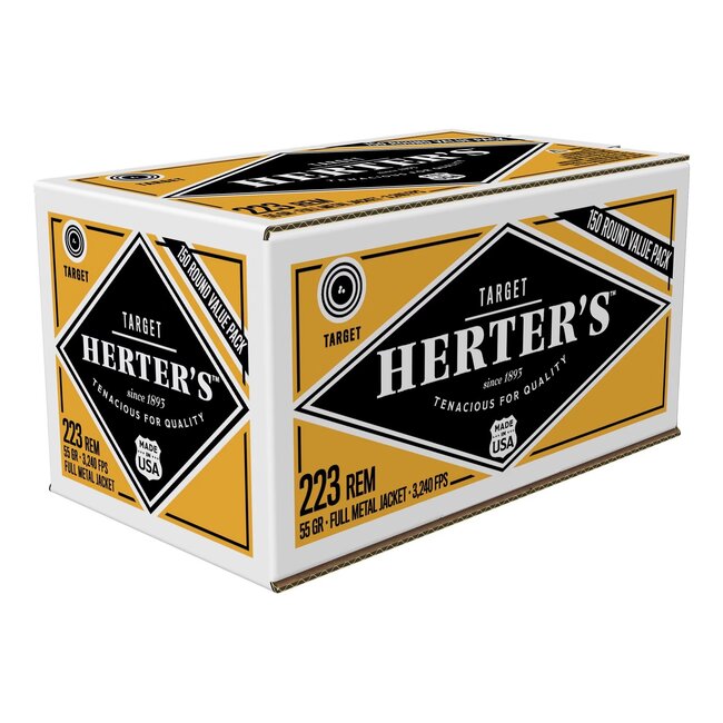 HERTER'S .223 REM 55GR 150 ROUNDS FULL METAL JACKET HERTER'S .223 REM 55GR 150 ROUNDS FULL METAL JACKET